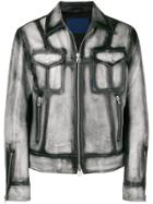 Drome Faded Leather Jacket - Grey