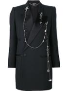 Alexander Mcqueen Double Breasted Charm Tuxedo Jacket, Women's, Size: 40, Black, Silk/wool/butylene Glycol Cocoate