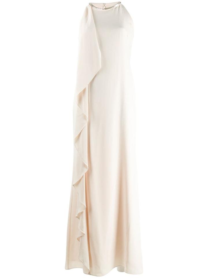 Lauren Ralph Lauren Ruffle Detail Maxi Dress - Neutrals