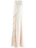 Lauren Ralph Lauren Ruffle Detail Maxi Dress - Neutrals
