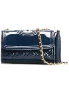 Tory Burch Micro Fleming Shoulder Bag, Women's, Blue, Patent Leather/metal/leather