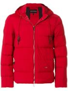 Emporio Armani Padded Hooded Jacket - Red