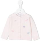 Tartine Et Chocolat - Butterfly Embroidery Cardigan - Kids - Cotton - 6 Mth, Pink/purple