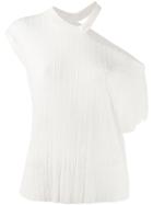 Rta Cut-out Shoulder Knitted Top - White