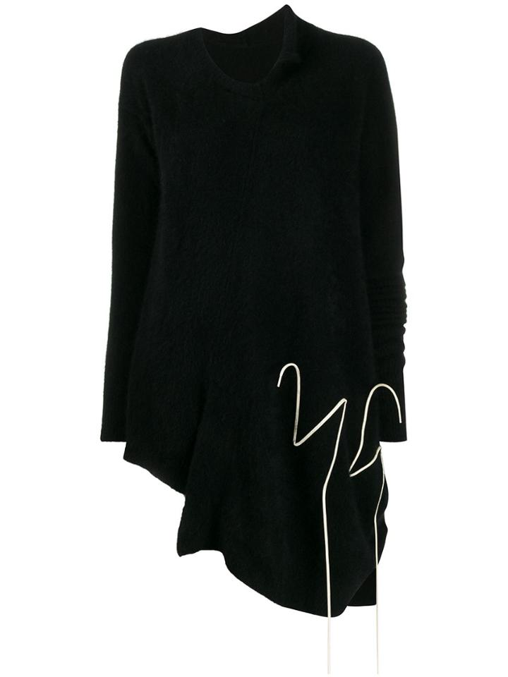 Yohji Yamamoto Asymmetric Draped Jumper - Black