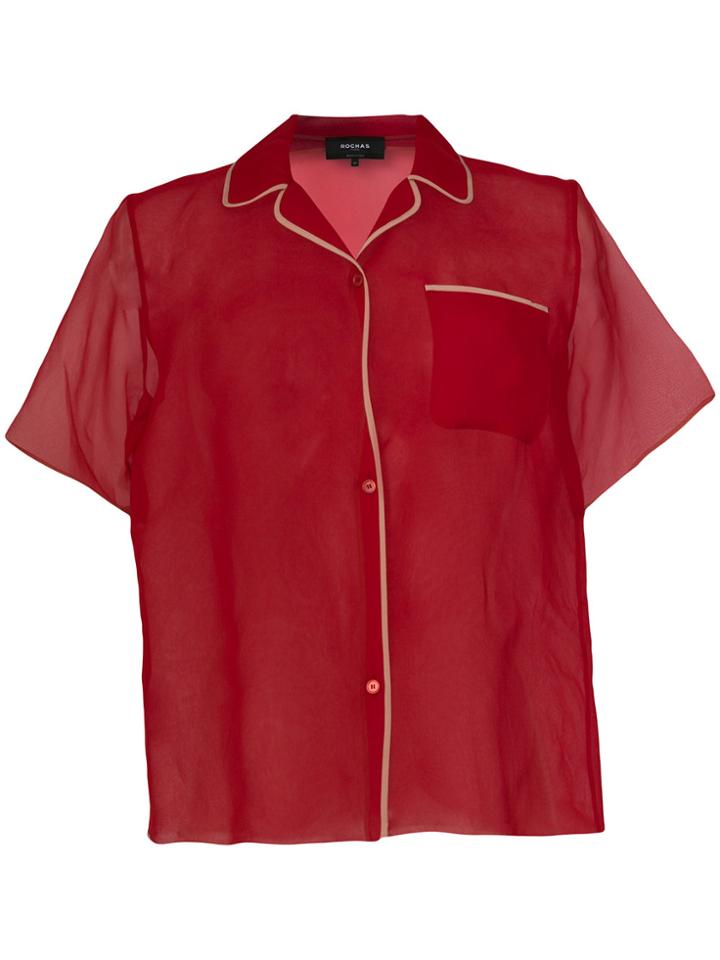 Rochas Cropped Blouse - Red