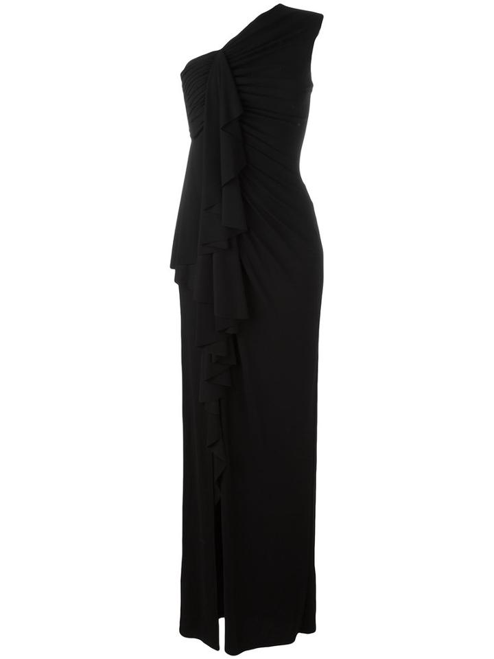 Givenchy One Shoulder Ruched Gown, Women's, Size: 38, Black, Viscose/spandex/elastane