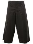 Christopher Nemeth Pleated Detailing Cropped Trousers, Men's, Size: Small, Black, Cupro/wool