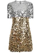 Dolce & Gabbana Sequinned Dress, Women's, Size: 44, Grey, Polyester/cotton/polyamide/spandex/elastane