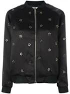 Zoe Karssen Star Stud Bomber Jacket, Women's, Size: Xs, Black, Polyester/spandex/elastane