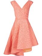 Christian Siriano Eyelet Asymmetric Hem Dress