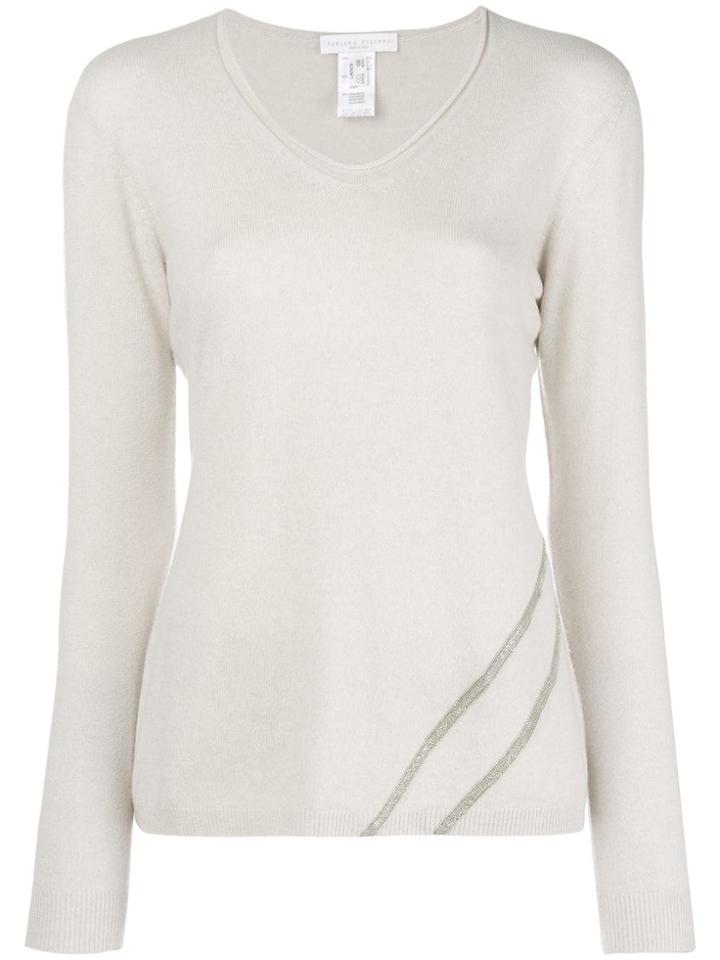 Fabiana Filippi Embellished V-neck Sweater - Grey