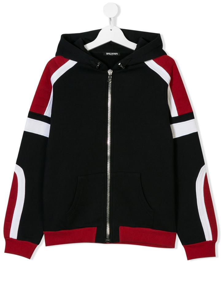 Balmain Kids Teen Zip-up Hoodie - Blue