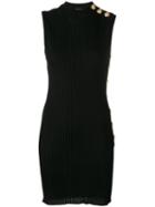 Balmain Ribbed Sleeveless Dress, Women's, Size: 36, Black, Viscose