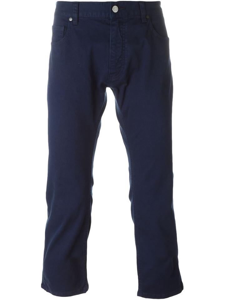 Z Zegna Slim Fit Jeans, Men's, Size: 33, Blue, Cotton/spandex/elastane