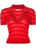 Alice+olivia Striped Polo Shirt - Red
