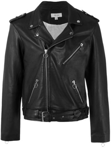 Soulland Richenback Biker Jacket, Men's, Size: Medium, Black, Leather/viscose