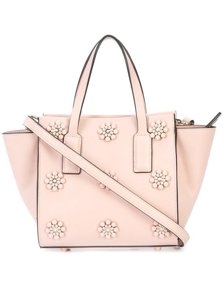 Christian Siriano Floral Embellished Shoulder Bag - Pink & Purple