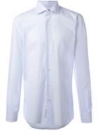 Barba Curved Hemline Shirt, Men's, Size: 40, Blue, Cotton