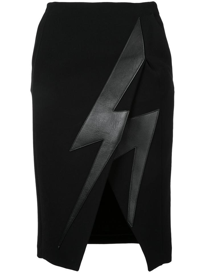 Neil Barrett - Lightning Bolt Skirt - Women - Polyester/acetate - 38, Blue, Polyester/acetate