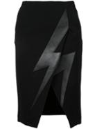 Neil Barrett - Lightning Bolt Skirt - Women - Polyester/acetate - 38, Blue, Polyester/acetate