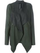 Giorgio Brato Pointy Hem Long Lapels Jacket, Women's, Size: 40, Green, Leather