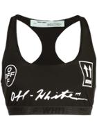 Off-white Logo Print Sports Bra Top - Black