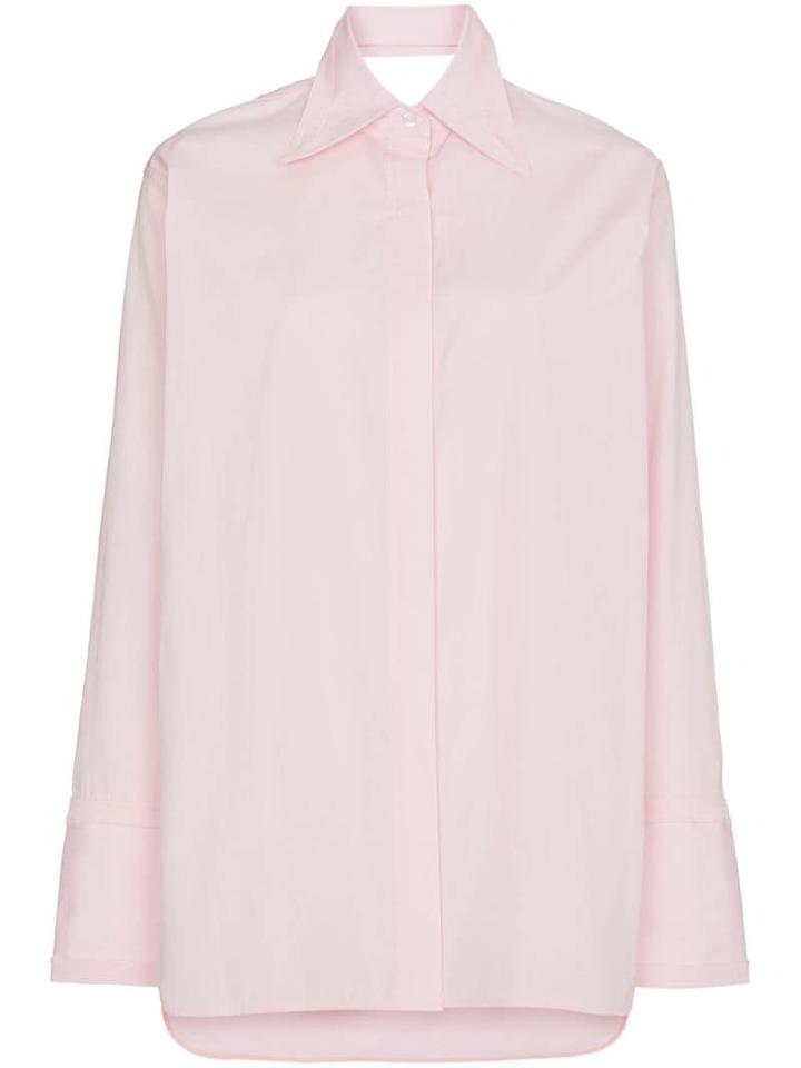 Helmut Lang Classic Cutout Back Poplin Shirt - Pink
