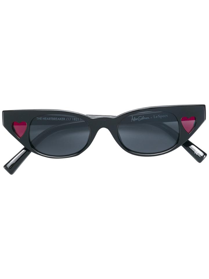 Le Specs Heart Cat Eye Shaped Sunglasses - Black