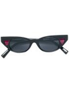 Le Specs Heart Cat Eye Shaped Sunglasses - Black