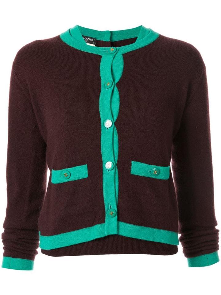 Chanel Pre-owned Cashmere Knitted Blouse & Cardigan Set - Brown