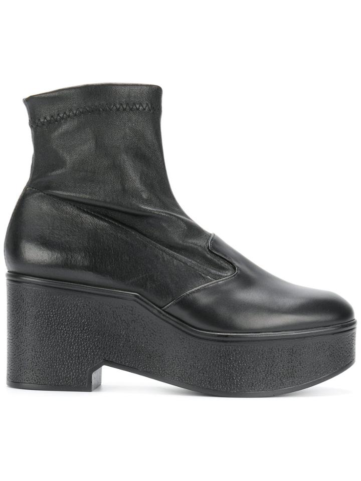Robert Clergerie Stretch Platform Ankle Boots - Black
