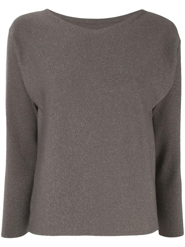 Des Prés Lurex Knitted Top - Grey