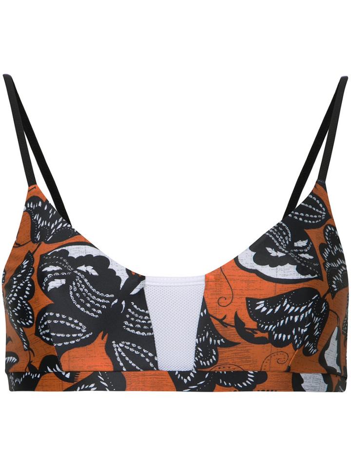 The Upside - Butterfly Print Top - Women - Polyamide - M, Yellow/orange