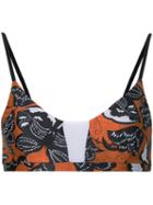 The Upside - Butterfly Print Top - Women - Polyamide - M, Yellow/orange