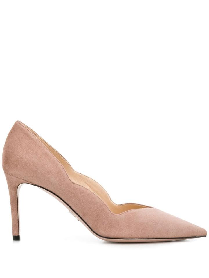 Prada Scallop Trim Pumps - Pink