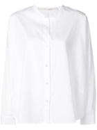 Tela Collarless Long-sleeve Shirt - White