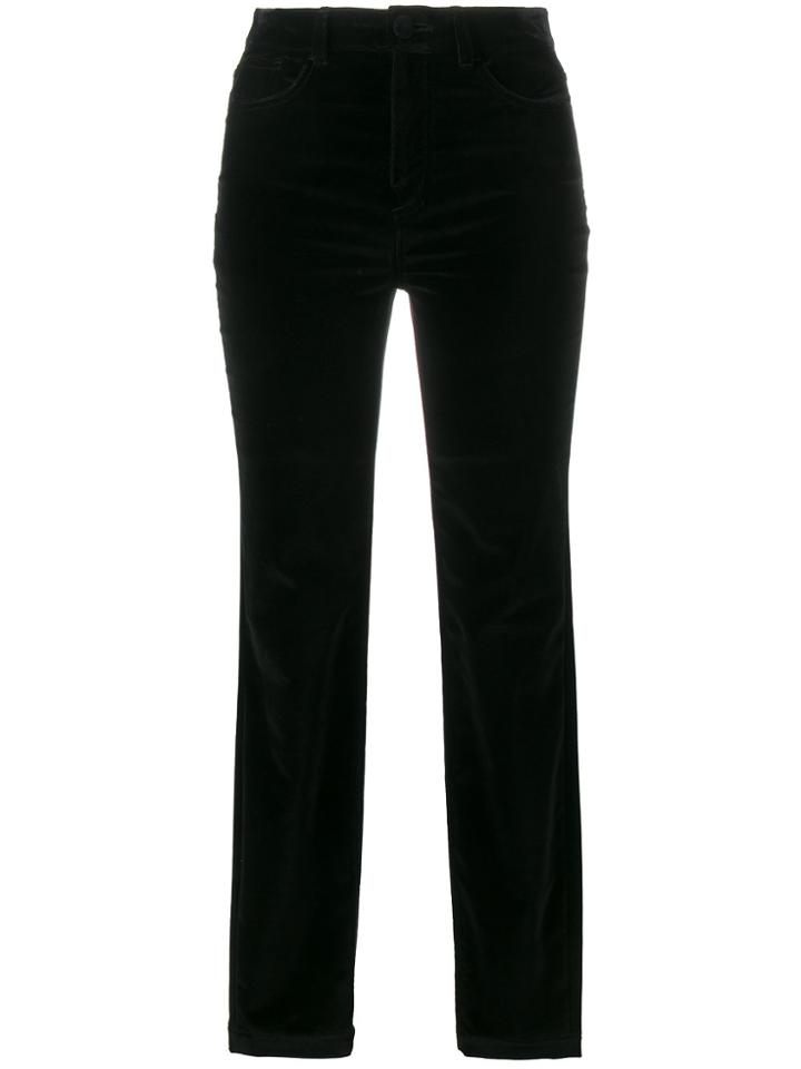 Dolce & Gabbana Mid-rise Skinny Velvet Trousers - Black
