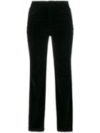 Dolce & Gabbana Mid-rise Skinny Velvet Trousers - Black