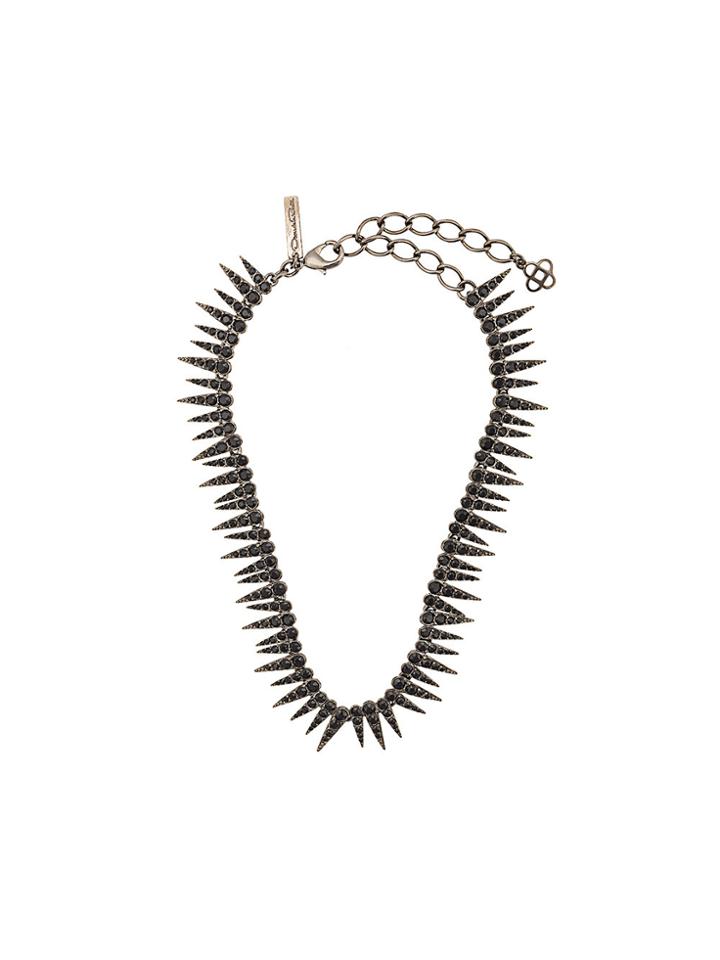 Oscar De La Renta Sea Urchin Crystal Necklace - Black