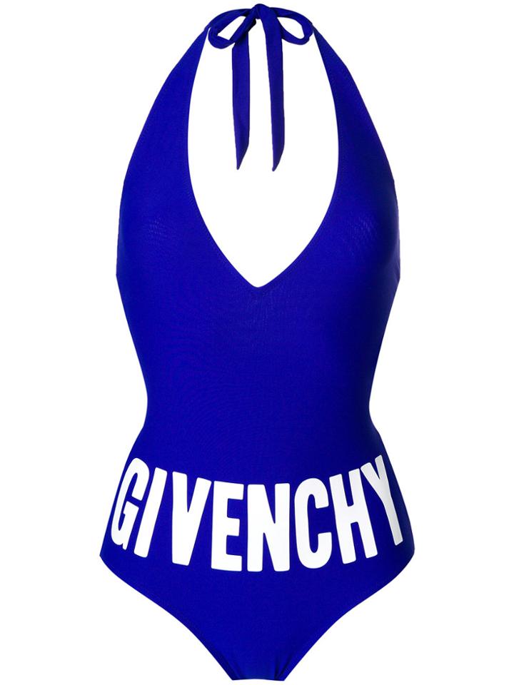 Givenchy Logo Print Swimsuit - Blue