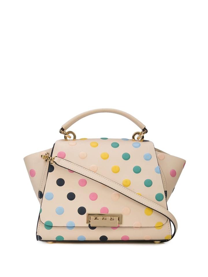 Zac Zac Posen Eartha Medium Soft Top Handle- Polka Dot - White