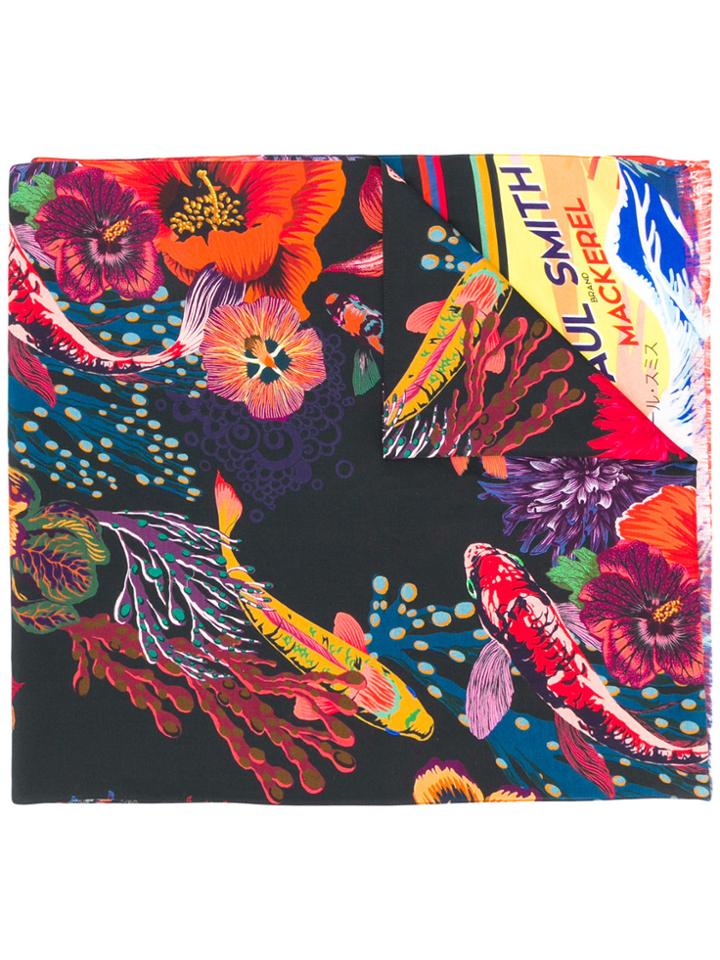 Paul Smith Ocean Print Scarf - Multicolour