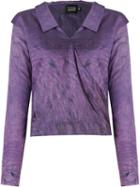 Fernanda Yamamoto V-neck Draped Shirt, Women's, Size: 37, Pink/purple, Cotton