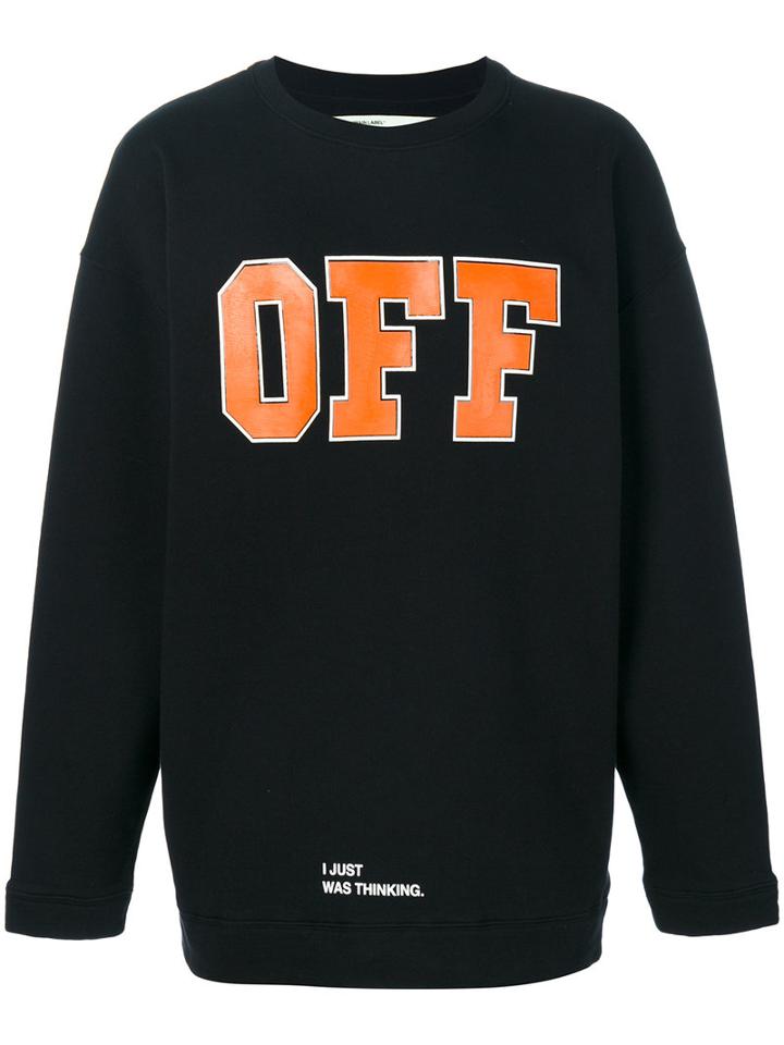 Off-white - Logo Print Sweatshirt - Men - Cotton - L, Black, Cotton