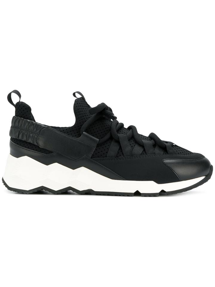 Pierre Hardy Perforated Lace-up Sneakers - Black