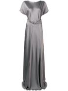 Alberta Ferretti Wrap Back Gown - Grey