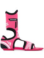 Prada Jacquard Knit Sock Sandals - Pink