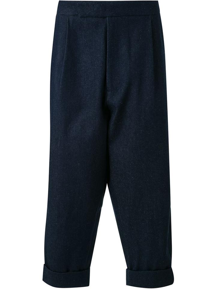 J.w. Anderson Front Pleat Cropped Trousers