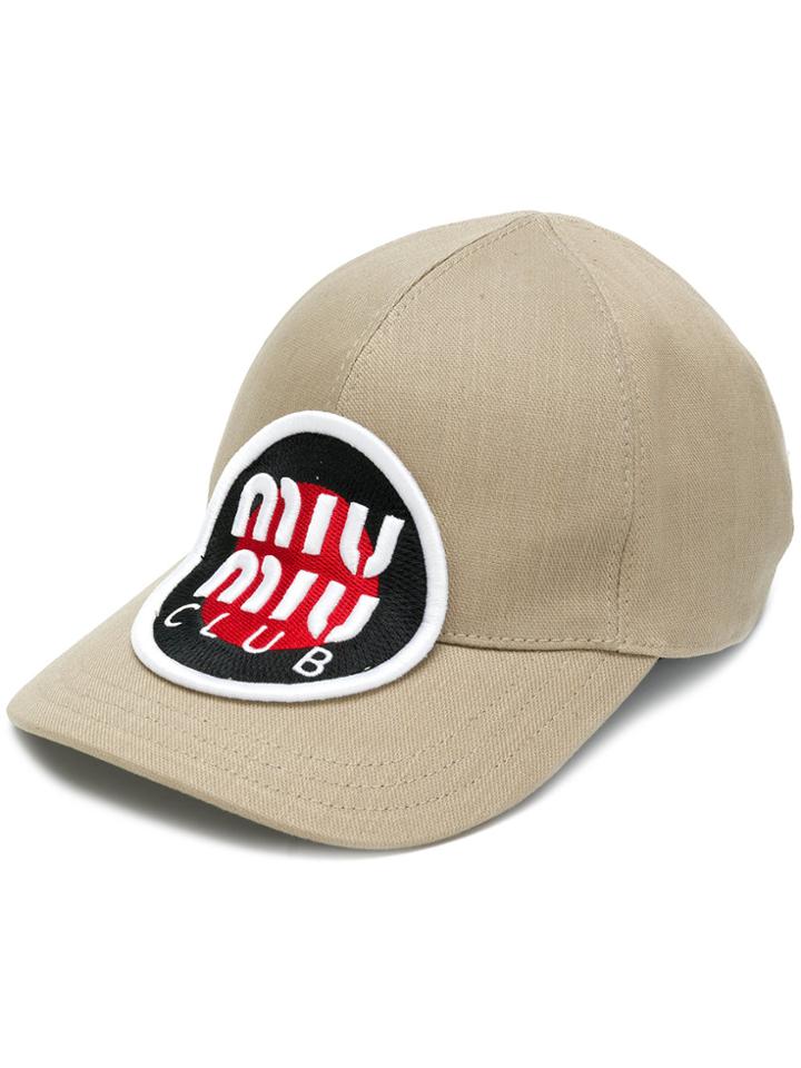Miu Miu Target Patch Logo Cap - Green
